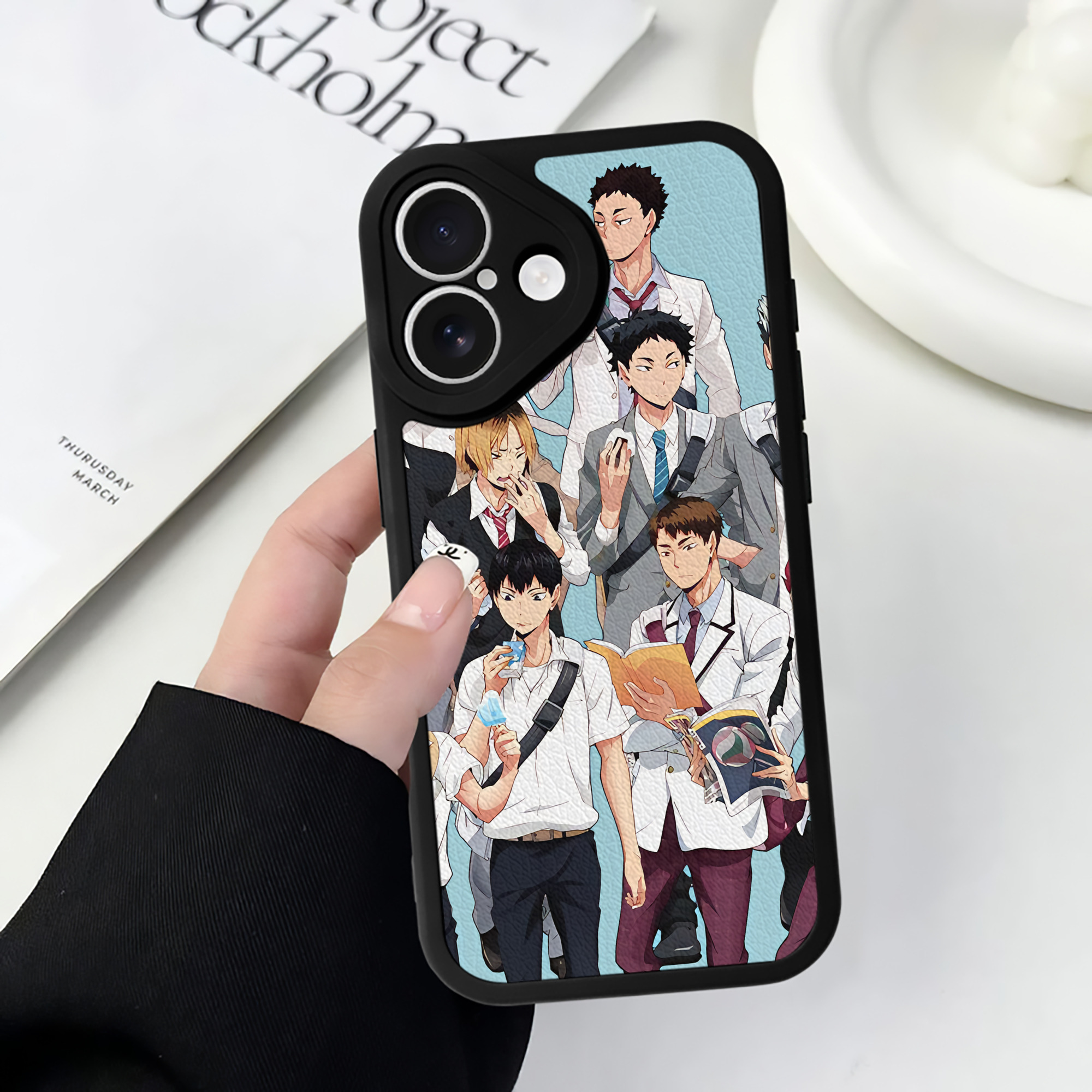 （画像用） ハイキュー!! Haikyu!! 【iPhone 16シリーズ対応】シリコンスマホケース（レザー調） 材質：シリコン